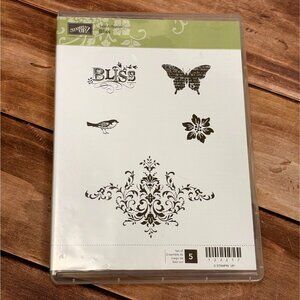 STAMPIN' UP! 123217 SALE A BRATION BLISS RUBBER CLEAR MOUNTED STAMP SET OF 5